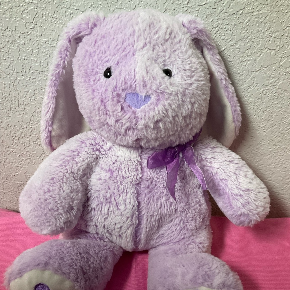 Plush Lilac or Purple Bunny Rabbit with Paw Pad Accents Stuffed Animals plushies